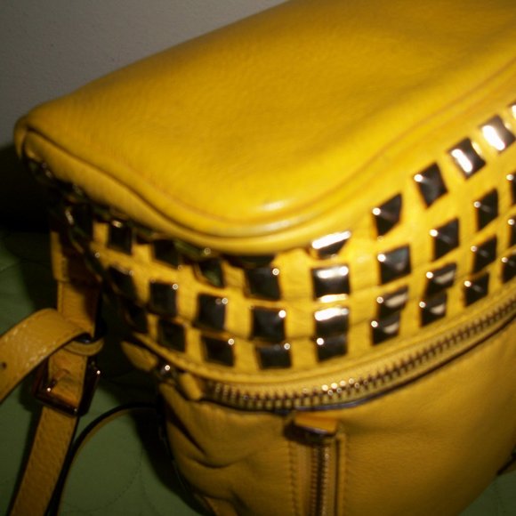MICHAEL KORS RHEA MINI Yellow Leather Backpack main image 4